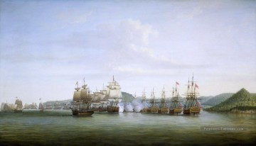  navale Peintre - Bataille de Sainte Lucie entre Estaing et Barrington 1778 Batailles navales